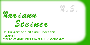 mariann steiner business card